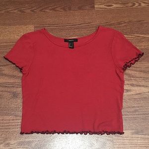 Forever 21! Dark rose colored crop top with ruffles!!